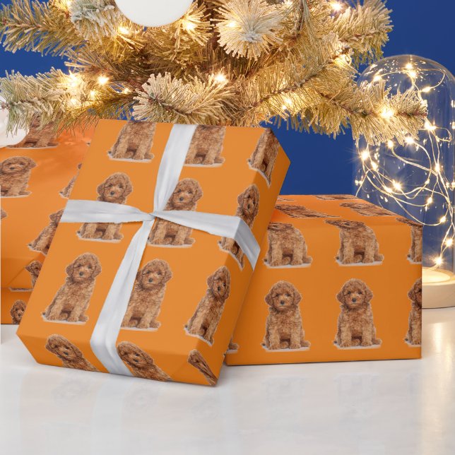 Benutzerdefiniertes Bildmuster für das Foto orange Geschenkpapier (Feiertage)