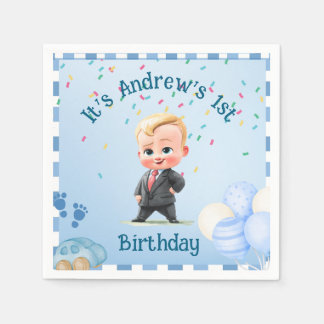 Benutzerdefiniertes Blau Baby Boy Party Servietten