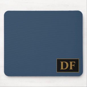 Benutzerdefiniertes Blau mit Gold-Initial-Maus-Pad Mousepad