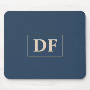 Benutzerdefiniertes Blau mit Vanilla-Initial-Maus- Mousepad