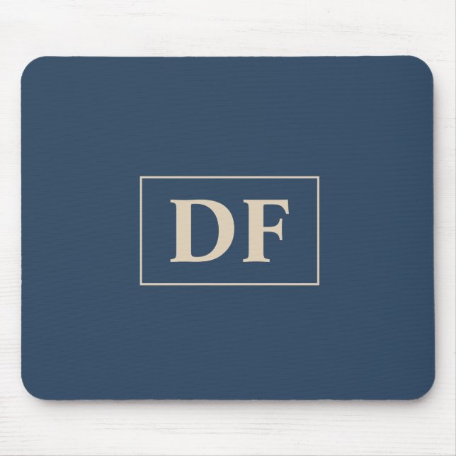 Benutzerdefiniertes Blau mit Vanilla-Initial-Maus- Mousepad (Vorne)