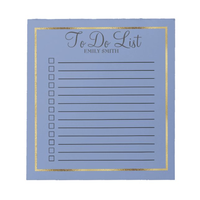 Benutzerdefiniertes Blau und Gold für Notepad Notizblock (Vorderseite)