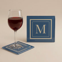 Benutzerdefiniertes Blau & Vanille-Monogramm mit R