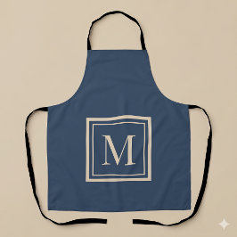 Benutzerdefiniertes Blau & Vanille-Monogramm mit R Schürze