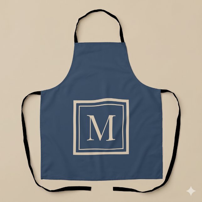 Benutzerdefiniertes Blau & Vanille-Monogramm mit R Schürze (Von Creator hochgeladen)