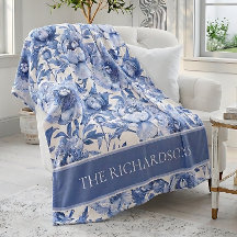 Benutzerdefiniertes Blau-Weiß-Chinoiserie-Blumenmu