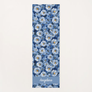 Benutzerdefiniertes Blau-Weiß-Gänseblümchen-Wasser Yogamatte