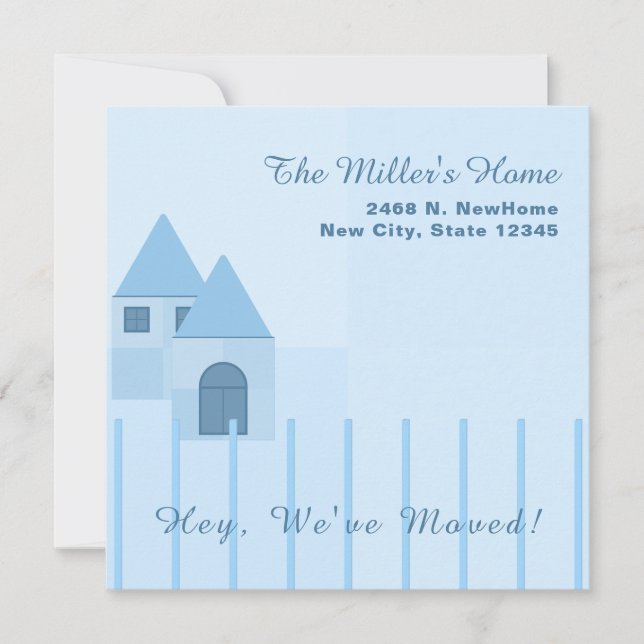 Benutzerdefiniertes blauer Zuhause-Party Ankündigung (Vorderseite)