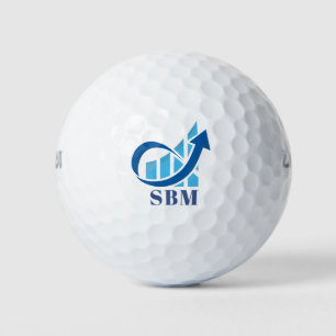 Benutzerdefiniertes blaues Finanzmonogramm Golfball