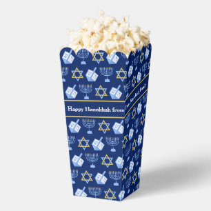 Benutzerdefiniertes blaues Hanukkah-Muster-Popcorn Geschenkschachtel