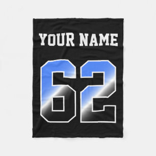 Benutzerdefiniertes Blaues Nummer 62 Personalisier Fleecedecke