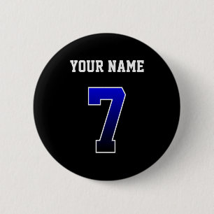 Benutzerdefiniertes Blaues Nummer 7 Personalisiert Button