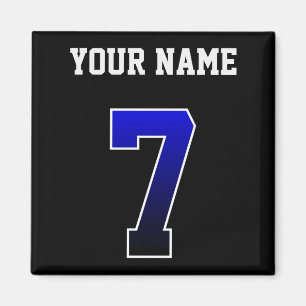 Benutzerdefiniertes Blaues Nummer 7 Personalisiert Magnet