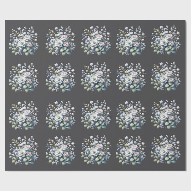 Benutzerdefiniertes Blumendesign  Geschenkpapier (Flach)