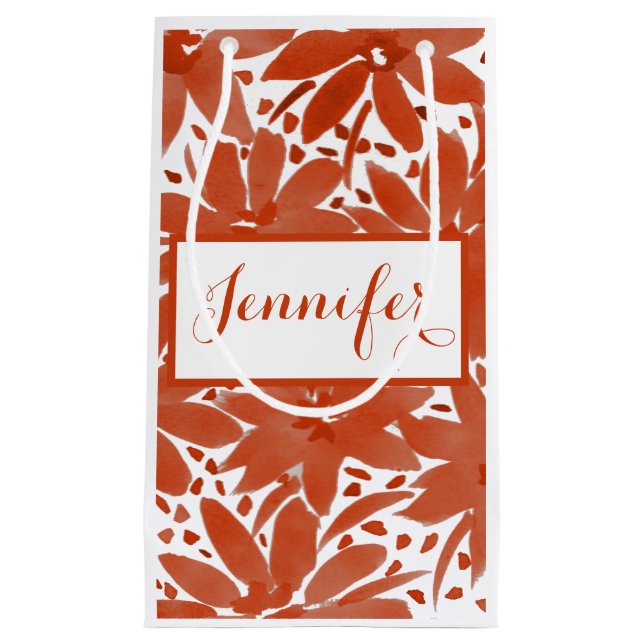 Benutzerdefiniertes Blumendesign im rostfarbenen G Kleine Geschenktüte (Vorderseite)