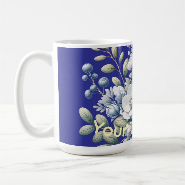 Benutzerdefiniertes Blumendesign  Kaffeetasse (Links)