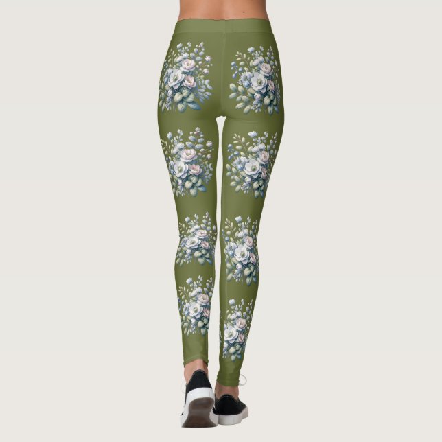 Benutzerdefiniertes Blumendesign  Leggings (Rückseite)