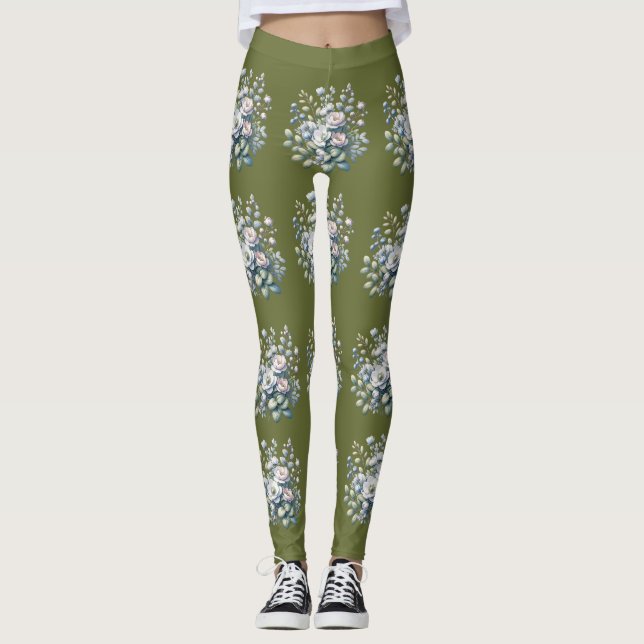 Benutzerdefiniertes Blumendesign  Leggings (Vorderseite)