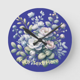 Benutzerdefiniertes Blumendesign Runde Wanduhr