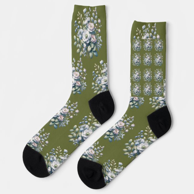 Benutzerdefiniertes Blumendesign  Socken (Linkes Detail)