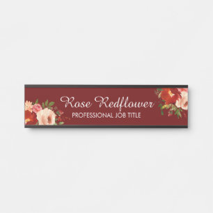 Benutzerdefiniertes Blumenzeichen Rose Bürourkunde Türschild