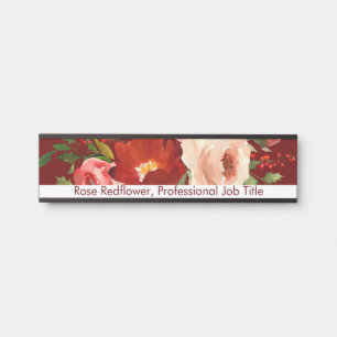 Benutzerdefiniertes Blumenzeichen Rose Bürourkunde Türschild