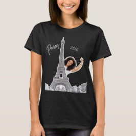 Benutzerdefiniertes Bonjour 2026: Der Eiffelturm a T-Shirt