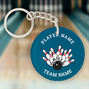 Benutzerdefiniertes Bowling-Team-Logo Personalis Schlüsselanhänger