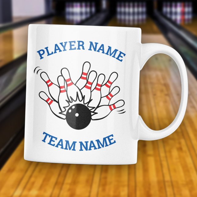 Benutzerdefiniertes Bowling-Teamlogo mit Player- u Zweifarbige Tasse (Von Creator hochgeladen)