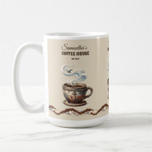 Benutzerdefiniertes Branding für Coastal Cafe Kaffeetasse