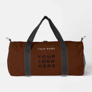 Benutzerdefiniertes braunes Geschäft-Logo Name Ins Duffle Bag