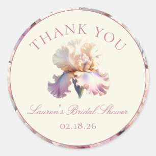 Benutzerdefiniertes Brautdusche-Danke-Label Blush Runder Aufkleber
