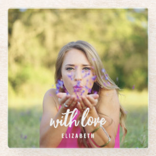 Benutzerdefiniertes Brautparty-Foto Einfache moder Glasuntersetzer