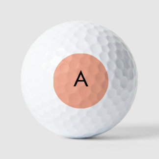 Benutzerdefiniertes Buchstabenmonogramm Pfirsich  Golfball