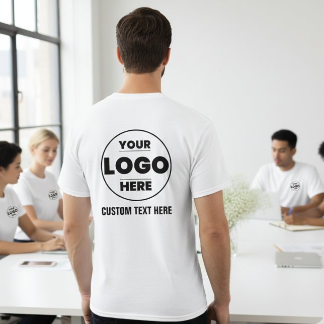 Benutzerdefiniertes Business-Logo-T-Shirt | Front- T-Shirt (Custom Business Logo T-Shirt | Front & Back Branding)