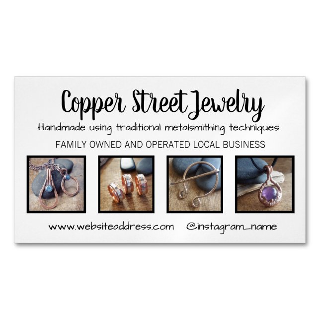 Benutzerdefiniertes Business-Magnet mit 4 Produkt- Magnetische Visitenkarte (Vorderseite)