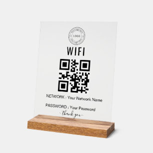 Benutzerdefiniertes Business-WiFi-Schild mit Logo Acrylschild
