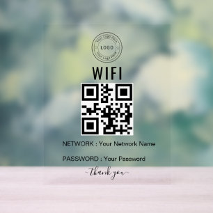 Benutzerdefiniertes Business-WiFi-Schild mit Logo  Acrylschild