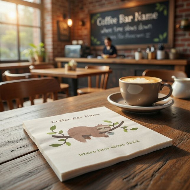 Benutzerdefiniertes Cafe Faultier Papier Serviette (Von Creator hochgeladen)