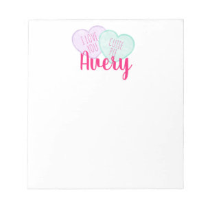 Benutzerdefiniertes Candy Hearts Valentine Notepad Notizblock