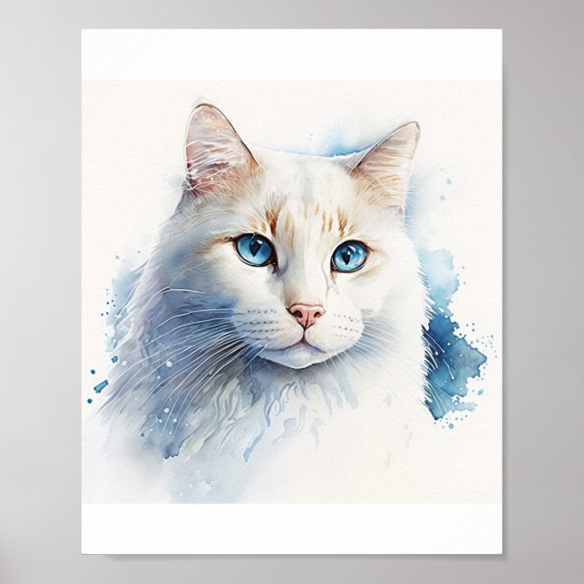 Benutzerdefiniertes Cat Art Piece, das Cat Lover b Poster (Vorne)