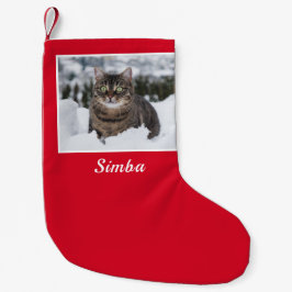Benutzerdefiniertes Cat-Foto Personalisiert Kleiner Weihnachtsstrumpf