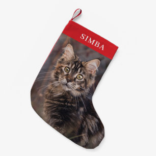 Benutzerdefiniertes Cat Foto Personalisiert Pet Kleiner Weihnachtsstrumpf