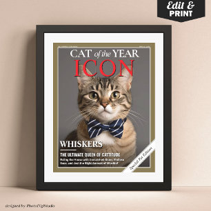 Benutzerdefiniertes Cat Magazine Cover Template Pe Poster