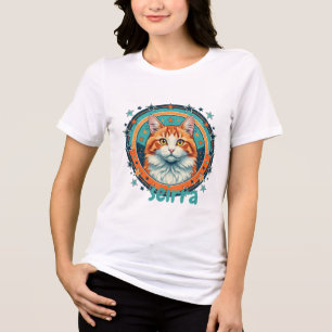Benutzerdefiniertes Cat Portrait T - Shirt Design 