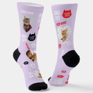 Benutzerdefiniertes Cat Socks-Foto für Heimtierlie Socken