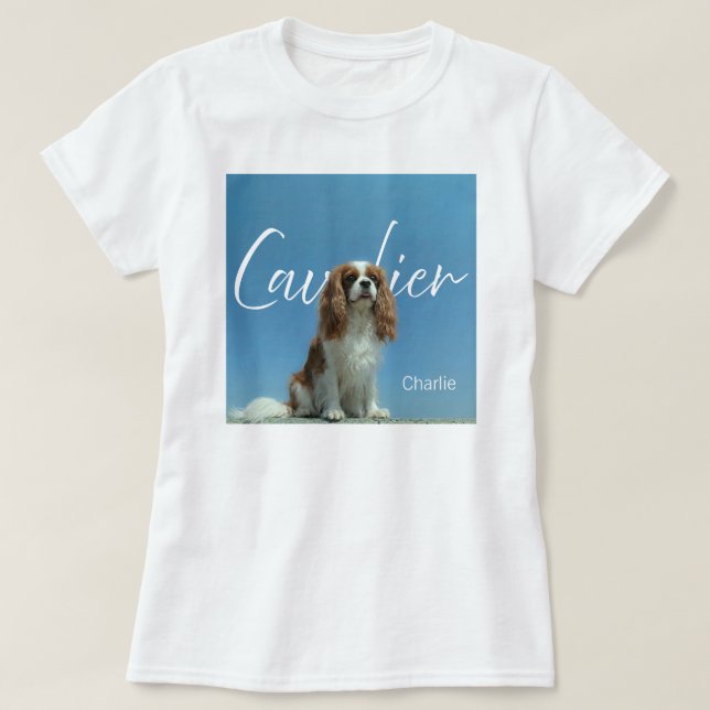 Benutzerdefiniertes Cavalier King Charles Spaniel  T-Shirt (Design vorne)