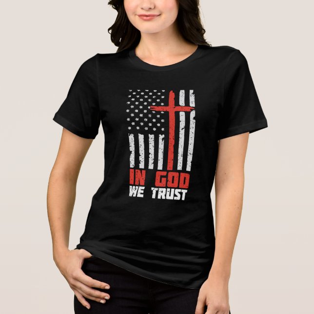 Benutzerdefiniertes Christentum Jesus Glaube Tri-Blend Shirt (Vorderseite)