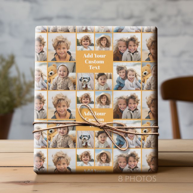 Benutzerdefiniertes Collage 8-Foto - Benutzerdefin Geschenkpapier (Custom Photo Collage Wrapping Paper - All Occasion)