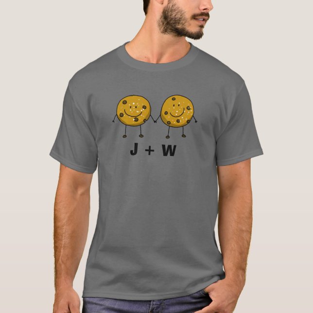 Benutzerdefiniertes Cookie-Paar - Ihre Initialen o T-Shirt (Vorderseite)